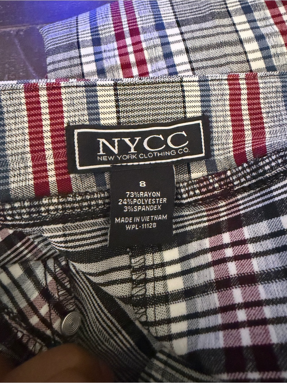 NYCC Plaid Button-Front Shirt in Red, Black & White